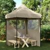 vidaXL Partytent inklapbaar pop-up met 2 zijwanden taupe