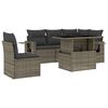 vidaXL 6-delige Loungeset met kussens poly rattan grijs