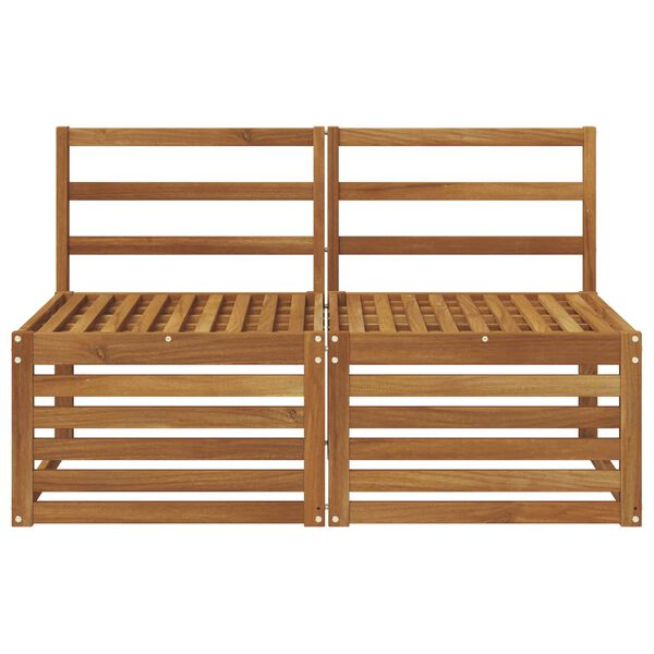 vidaXL 2-delige Buitenbank middenstuk Massief Acaciahout Naturel