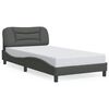 vidaXL Bedframe zonder matras "Hvar" stof donkergrijs 100x203 cm