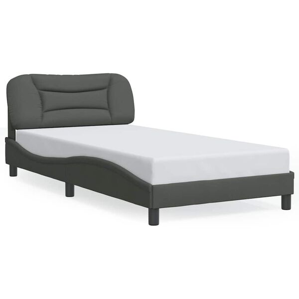 vidaXL Bedframe zonder matras "Hvar" stof donkergrijs 100x203 cm
