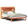 vidaXL Bed met boekenkast zonder matras grenenhout wasbruin 135x190 cm