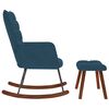 vidaXL Schommelstoel met krukje fluweel blauw