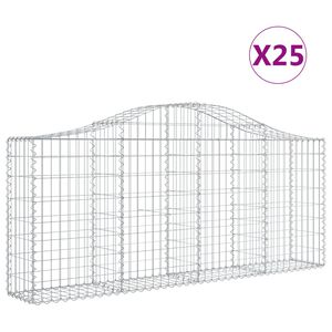 vidaXL Schanskorven 25 st gewelfd 200x30x80/100 cm ijzer