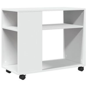 vidaXL Bijzettafel met wieltjes 70x35x60 cm bewerkt hout wit