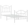 vidaXL Bedframe met hoofd- en voeteneinde metaal wit 90x190 cm