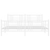 vidaXL Bedframe met hoofd- en voeteneinde metaal wit 193x203 cm