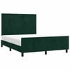 vidaXL Bedframe zonder matras 140x190 cm fluweel donkergroen