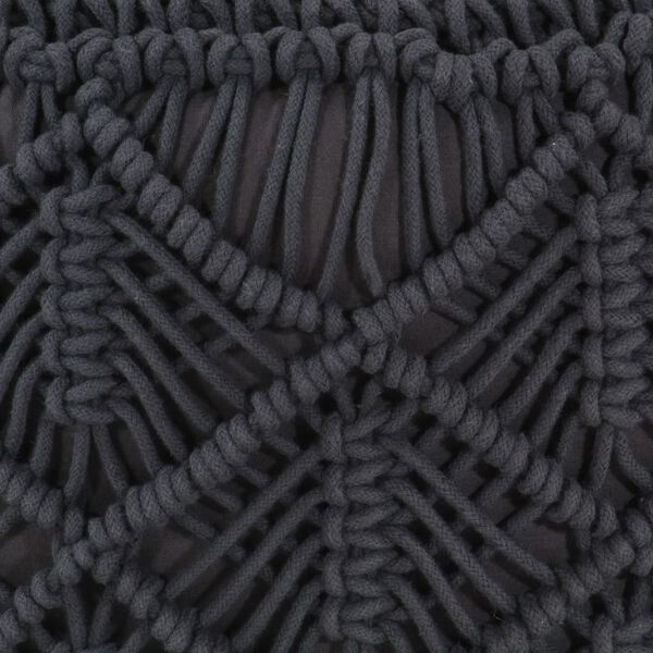 vidaXL Poef macramé handgemaakt 45x30 cm katoen antraciet