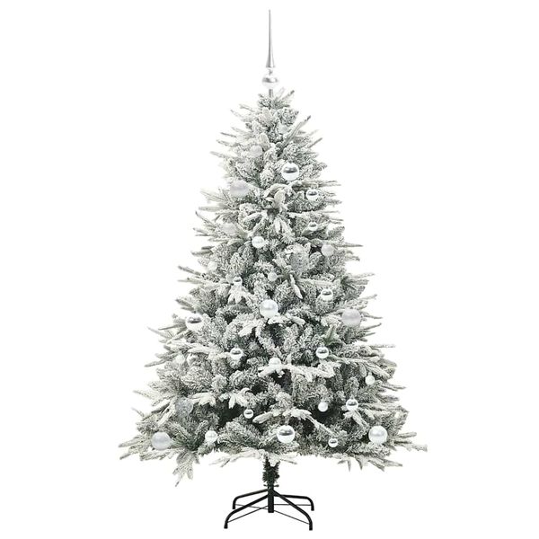 vidaXL Artificial Pre-lit Kerstboom met Ballenset Groen 150 cm