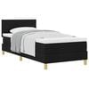 vidaXL Boxspringbed met kussen met hoofdeinde Zwart 90 x 190 cm Stof