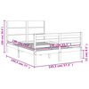 vidaXL Bedframe met hoofdbord massief hout wit 140x190 cm