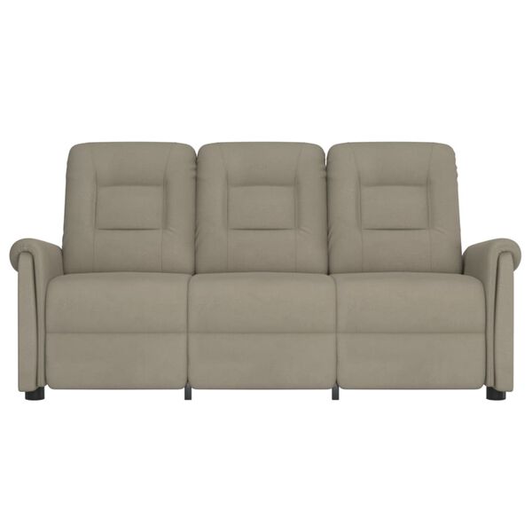 vidaXL Massagestoel 3-zits verstelbaar microvezelstof lichtgrijs