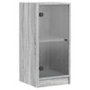vidaXL Bijzetkast met glazen deuren 35x37x75,5 cm grijs sonoma eiken