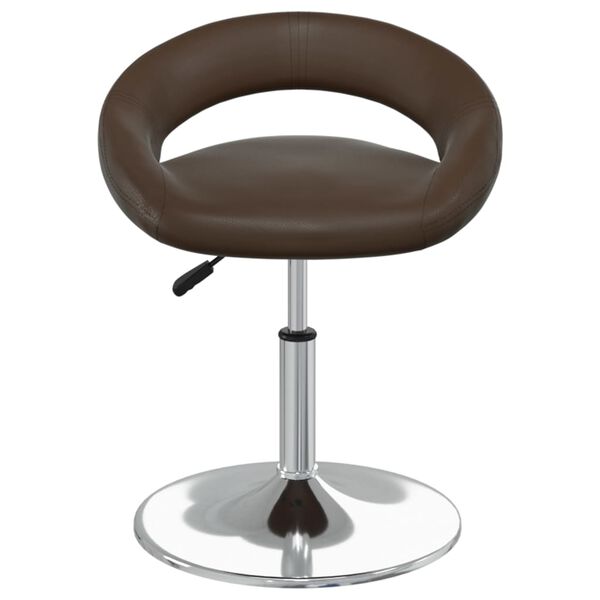 vidaXL Eetkamerstoelen draaibaar 2 st kunstleer bruin