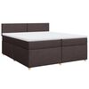 vidaXL Boxspring met matras stof donkerbruin 200x200 cm