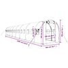 vidaXL Tuinkas met stalen frame 32 m² 16x2x2 m wit