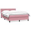 vidaXL Boxspring met matras fluweel roze 140x220 cm