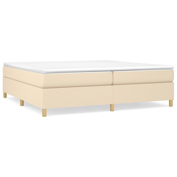 vidaXL Boxspring bed stof cr&egrave;mekleurig 200x200 cm
