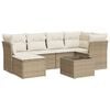 vidaXL 7-delige Loungeset met kussens poly rattan beige