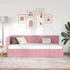 vidaXL Hoekbedframe met hoofdeinde Roze 80 cm x 200 cm Fluweel