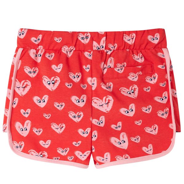 Kindershort met trekkoord 104 rood