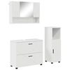 vidaXL Badkamermeubelset 3 pcs Hoogglans wit Bewerkt hout en metaal