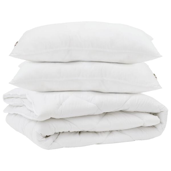 vidaXL Dekbed met kussen 3 pcs Wit Microfibre