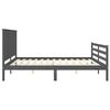 vidaXL Bedframe met hoofdbord massief hout grijs 200x200 cm