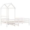 vidaXL Bedframe met huisje massief grenenhout wit 80x200 cm