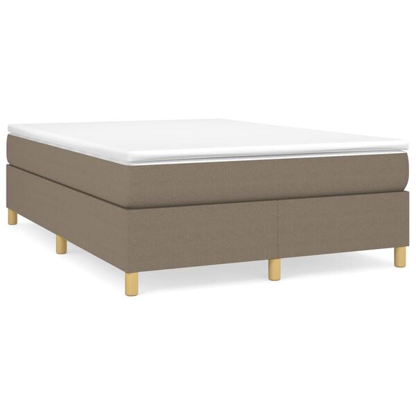 vidaXL Boxspring met matras stof taupe 140x190 cm