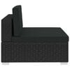 vidaXL 4-delige Loungeset met kussens poly rattan zwart