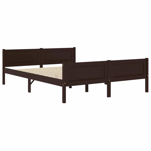 vidaXL Bedframe met 4 lades 140x200 cm massief grenenhout donkerbruin