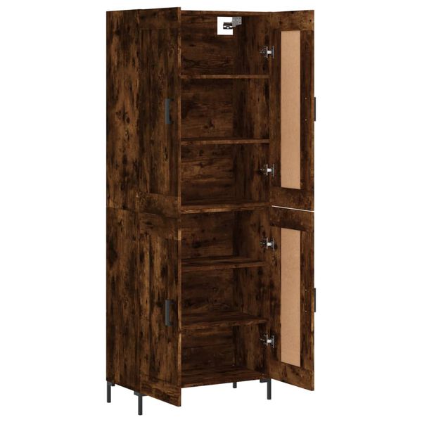vidaXL Hoge kast 69,5x34x180 cm bewerkt hout gerookt eikenkleurig