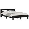 vidaXL Bedframe Zwart Eiken 140 x 200 cm Bewerkt hout