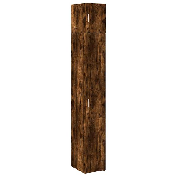 vidaXL Opbergkast smal 30x42,5x225 cm bewerkt hout gerookt eikenkleur