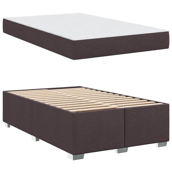 vidaXL Bedframe met matras Donkerbruin 120 x 190 cm Stof