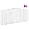 vidaXL Schanskorven 2 st gewelfd 400x50x160/180 cm ijzer
