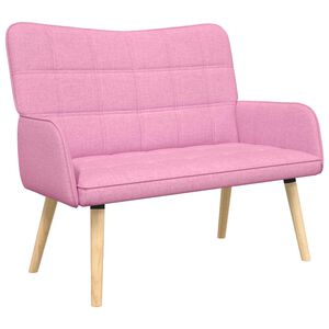 vidaXL Twee Persoons Sofa Roze 115 x 61 x 87 cm Stof