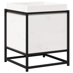 vidaXL Plantenbak 40x40x50 cm massief grenenhout wit