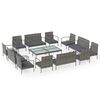 vidaXL 16-delige Loungeset met kussens poly rattan grijs