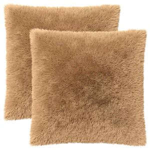 vidaXL Kussen met kussen HEERLEN 2 st Taupe PV Fleece
