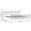 vidaXL Bedframe met hoofd- en voeteneinde metaal wit 193x203 cm