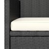 vidaXL 3-delige Tuinset poly rattan en gehard glas zwart