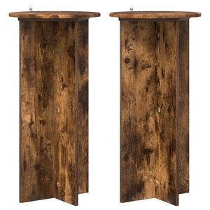 vidaXL Plantenstandaard 2 st Gerookt eiken 40 x 40 x 80 cm