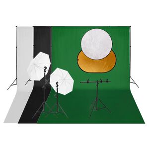 vidaXL Fotostudioset met verlichtingsset achtergrond en reflector