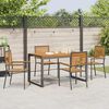 vidaXL Tuin eettafelset 5 pcs Zwart en Bruin poly rattan