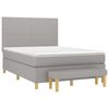 vidaXL Boxspring met matras stof lichtgrijs 140x200 cm