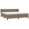 vidaXL Boxspring met matras stof taupe 200x200 cm