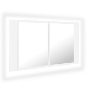 vidaXL Badkamerkast met spiegel en LED 80x12x45 cm acryl wit